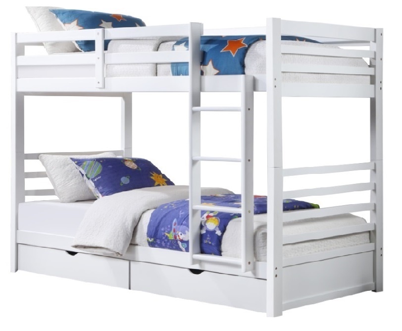 Angel-Pine-Wood-White-2-Drawer-Bunk-Bed-2 FL